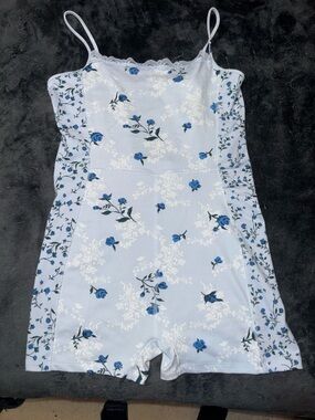 wild fable Light Blue Rose-Print Romper